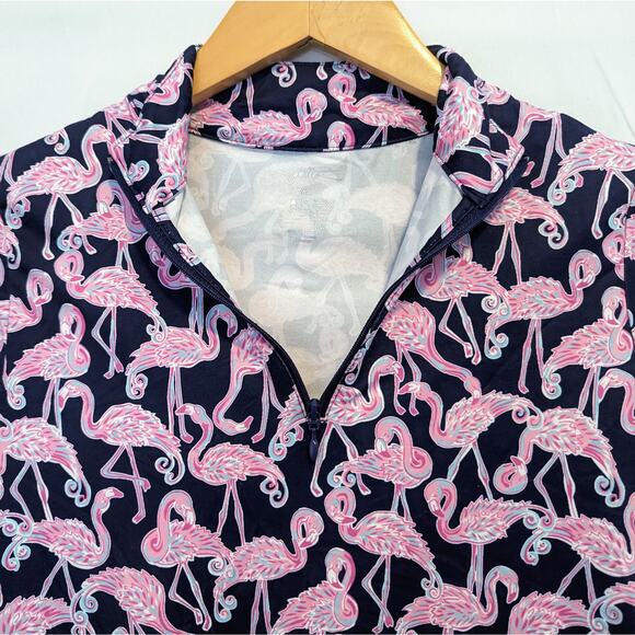 X by Gottex Flamingo Golf Polo Pullover Jacket Size XS - Picture 3 of 7